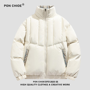 
Ponchoe stand-up collar cotton coat for men and women in winter 2025 new windproof and warm splicing cotton coat jacket couple wear