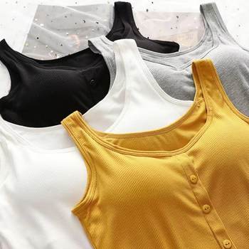 Summer hot strap vest for women with chest pads, integrated beauty, sleeveless and simple bottoming top