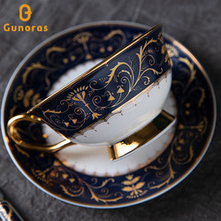 Retro Bone China European-Style Coffee Cup Set with Saucer, High-End and Exquisite Afternoon Tea Set, Tea Cups for Gift-Giving