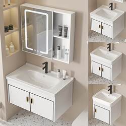 @Xinjiang Free Shipping Bathroom Washbasin Countertop Basin Home Washbasin Cabinet Set Aluminum Alloy Bathroom Cabinet Ceramic One