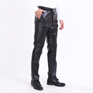 
Winter men's middle-aged and elderly leather trousers plus velvet motorcycle windproof, waterproof and oil-proof leather trousers, large size black PU imitation leather trousers