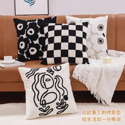 Sofa Throw Pillow, Living Room Nordic Style, Simple Pillowcase, Cushion Cover, Light Luxury Backrest Lumbar Pillow, High-End Feel