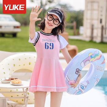 
Yuke children's swimsuit girls girls body dress style small, medium and large children's students swimsuit summer princess professional swimsuit