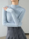 turtleneck sweater and cardigan for women with Autumn and Winter Turnis Neck Pullover Knitted Base Shirt Slim Black Top Thin