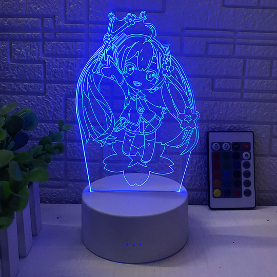 初音ミク ナイトライト - LED アニメ テーブルランプ