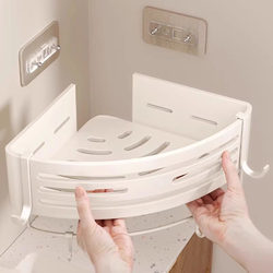 Japanese Kgl Bathroom Shower Room Triangular Basket, No-Drill Wall-Mounted Storage Rack in Cream Style