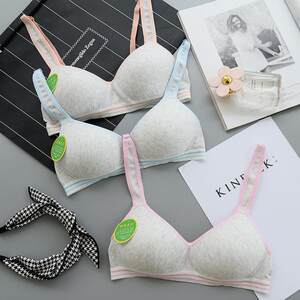 
New direct sales no rims girls sports bra development period junior high school student underwear female pure cotton small breast bra