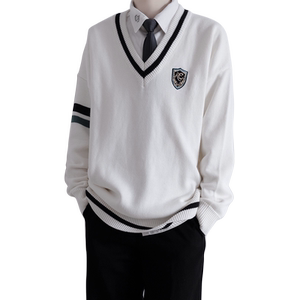 [Spike] Original JK/DK Uniforms Men's and Women's Academy Style Knitted Long sleeved V-neck Pullover Sweater Coat Autumn and Winter