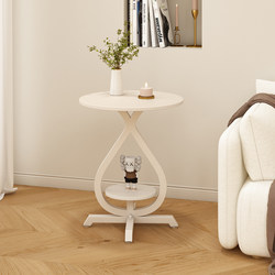 Light Luxury Small Coffee Table, Modern Side Table, Density Board Living Room Sofa Corner Table, Simple Movable Balcony Small Round Table Side Cabinet