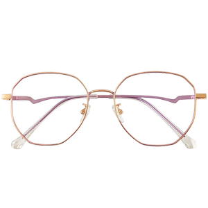 Retro purple rose gold myopia glasses frame women can be equipped with lens.
