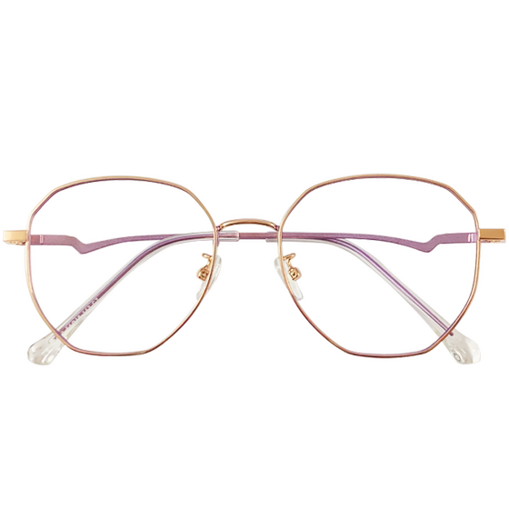 Retro purple rose gold myopia glasses frame women can be equipped with lens.
