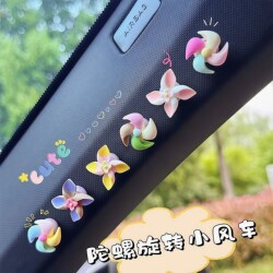 New Car-Mounted Small Windmill Rotating Gyro Creative Decorative Sticker Small Ornament for Dashboard Car Interior Decoration Cute for Women