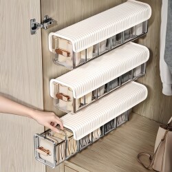 Wall-Mounted Storage Box, Multi-Functional, Three-In-One, for Underwear and Socks, Side Drawer of Wardrobe, Organizer for Underwear