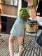 High-waisted denim short skirt for women in spring 2024 new fashionable slim fit and versatile A-line
