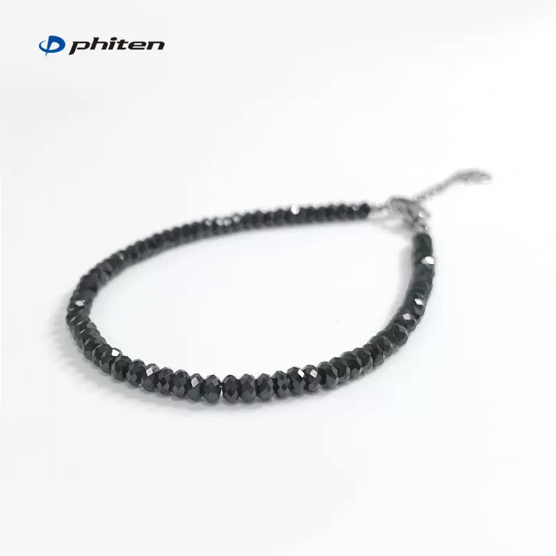 Phiten/法藤旗舰店日本原装黑色尖晶石手链项链水晶轻奢闪亮耀眼-Taobao