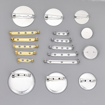 Metal brooch pins insurance safety pin plaque round bottom buckle pins handmade badge jewelry material accessories