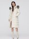 Bosideng Outlet women's long hooded classic business fur collar belt design slim down jacket