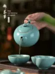 Tianlan Ru Lò Xishi Ấm Trà Nồi Đơn Gốm Handmade Ru Sứ Mở Mảnh Nguyên Men Khoáng Cao Cấp Kung Fu bộ Trà ấm tích pha trà xanh bát tràng 