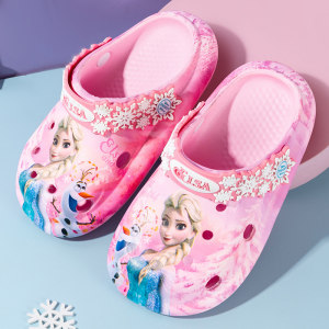 
Princess Elsa Children's Slippers Girls' Croc Shoes Anti-Slip Summer New Indoor Home Baby Sandals Beach Shoes