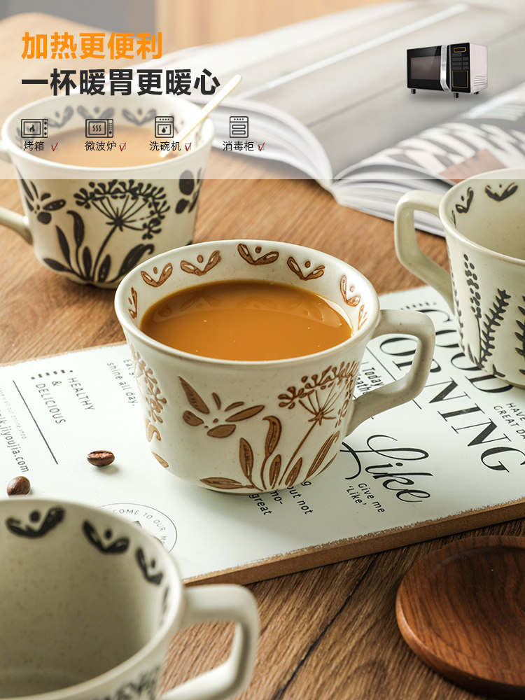 Tazzine da Caffè Tazza di Tè Set Di Tazze E Cucchiai Da Caffè Americani Vintage, Tazza