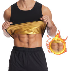 Cross-Border Sweat-Inducing Clothing for Men, Sports Running Fitness Clothing, Outdoor Training Sweat-Inducing Body Shaping Clothing, Pu Gold-Coated Sweat-Inducing Vest