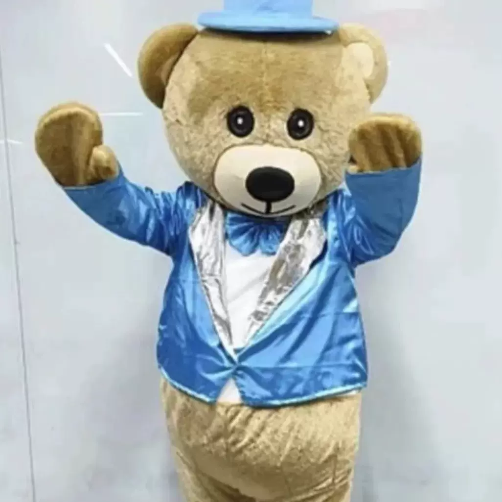 定制泰迪熊卡通人偶服装戴帽西装熊玩偶服人穿活动道具cos服套装