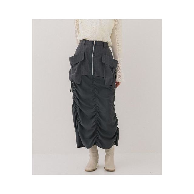 Japanese direct mail PUBLIC TOKYO Women's Big Pocket Ruffled Skirt 163644008

