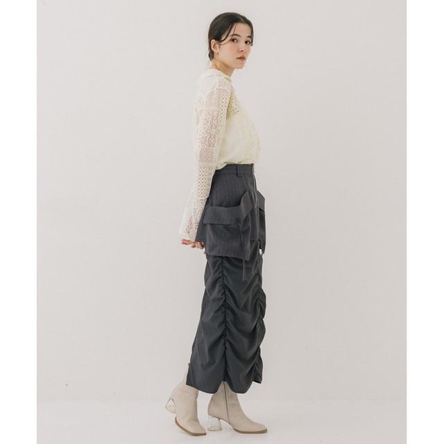 Japanese direct mail PUBLIC TOKYO Women's Big Pocket Ruffled Skirt 163644008
