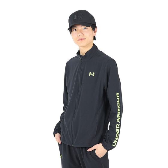 
UNDER ARMOR (men) fresh woven full zipper jacket 13 black yellow 3L