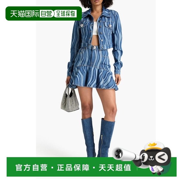 Hong Kong direct mail trendy AREA Women's Short Printed Denim Jacket 2401J07302
