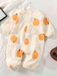 Newborn Seamless Crawling Suit 2025 Spring and Autumn Style Baby Pure Cotton Jumpsuit Infant Romper Children's Air-Conditioned Clothing Pajamas