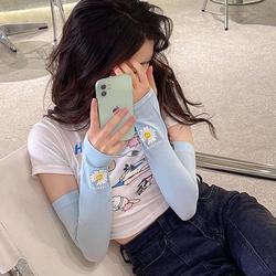 Internet Celebrity Ice Sleeves 2023 New Summer Mosquito Repellent And Anti-uv Driving Girls Cute Thin Youthful Ice Silk Sleeves