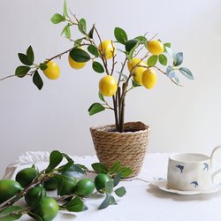 Simulated Lemon Tree Fruit Branches, Fresh Fruit Potted Plants, Living Room Tv Cabinet, Dining Table, Artificial Flowers, Simulated Flower Arrangement Decorative Ornaments