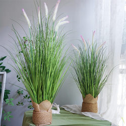 Artificial Dog Tail Grass Nordic Living Room Decoration ins Decorative Items Fake Flower Reed Potted Plant Floor Plant Photography Props
