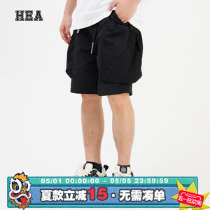 
HEA Classic Lion Dance National Trend Large Pocket Casual Shorts Working Light Outdoor Breathable Elastic Straight Sports Shorts