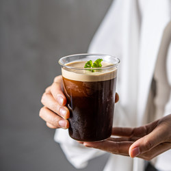 Iced Americano Coffee Cup, Transparent High Borosilicate Glass Cup, Japanese-Style High-Temperature Resistant Household High-Value Latte Cold Drink Cup