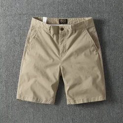 2025 New Summer Pure Cotton Five-Point Shorts Trendy Workwear Retro Fashion Men's Casual Loose Shorts
