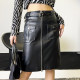 Hip-cover skirt 2025 autumn new genuine leather black leather skirt high waist mid-skirt sheepskin slim front zipper skirt