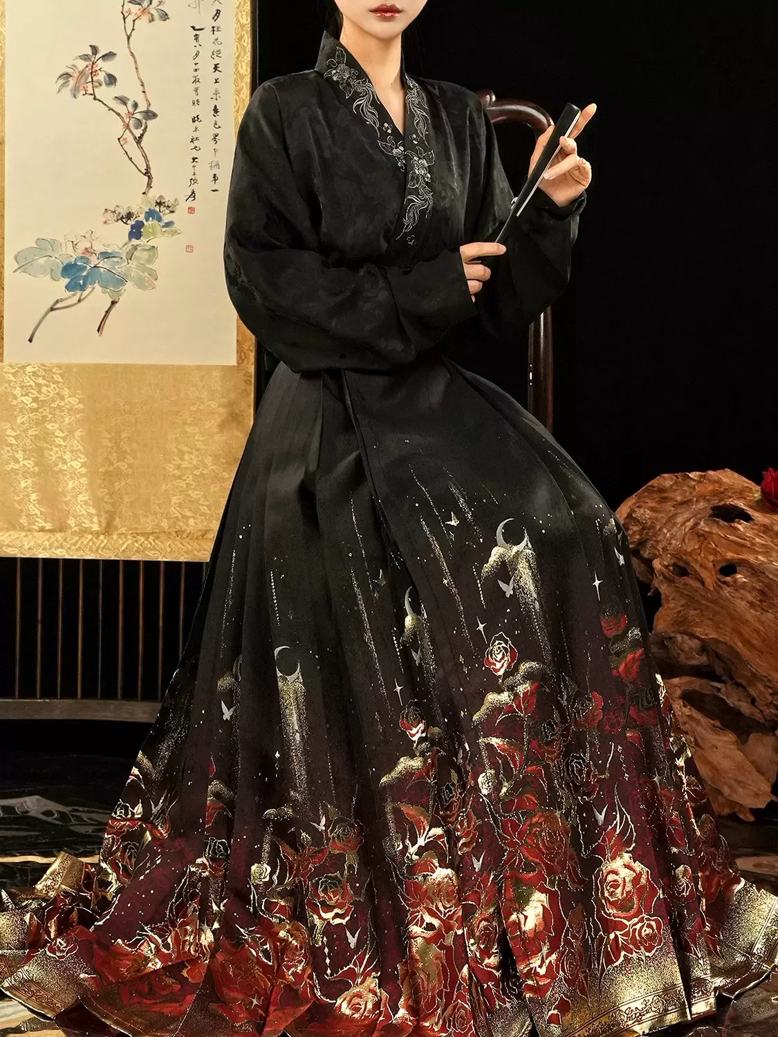 新品 漢服 马面裙 織金 鳳凰刺繍 馬面裙 スカート 結婚式 入学 新品 漢服 马面裙 織金 鳳凰刺繍 馬面裙 スカート 結婚式 入学