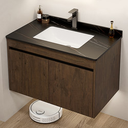 Thickened Honeycomb Aluminum Bathroom Sink Cabinet Combination for Small Apartments, Integrated Ceramic Washbasin and Vanity