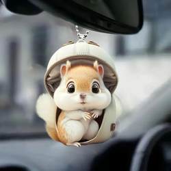 Acrylic Flat Hanging Ornaments for Couples and Friends, Cute Car Pendants, Backpack Accessories, Decorative Pendants, Backpack Squirrel