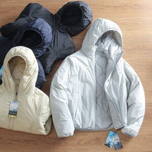 
Winter lightweight cotton-padded outdoor windproof, waterproof and warm casual hooded cotton coats for men and women couples, fashionable jackets