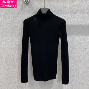 鑫黛熙25秋冬新款女装简约半高领毛衣女薄款套头打底衫显瘦针织衫