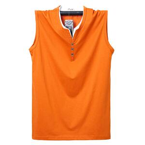 Summer youth cotton wide -shoulder V -neck vest male sleeveless T -shirt plus fertilizer, increase buttocks sleeve thin sports
