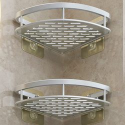 No-Drill Bathroom Triangular Shelf Wall-Mounted Toilet Washroom Sink Wall Storage Rack