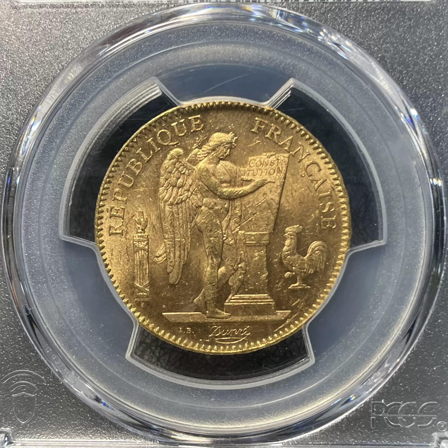 1832-58年 日本 天保 二朱金 PCGS MS61 スラブに欠け有り