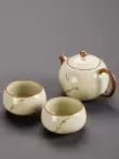 Màu Be Ru Lò Curium Móng Tay Tây Thi Nồi Ấm Trà Retro Handmade Ru Sứ Một Nồi Hai Cốc Kung Fu Trà phòng Khách Nhà bo am chen cao cap bộ trà gốm 