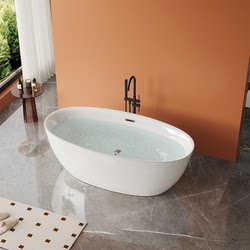 Oval Acrylic Bathtub for Small Apartments 1.2- 1.7m Hotel and B&B Colorful Bathtub