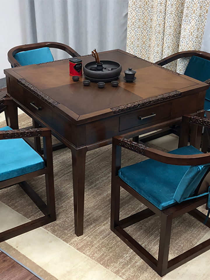 新中式 折叠实木全自动麻将机餐桌