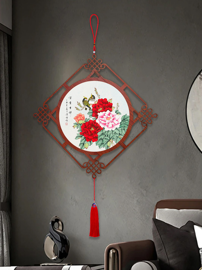 壁掛け装飾 中国 牡丹と中国結びの壁飾り - Lu shidi Zgj631